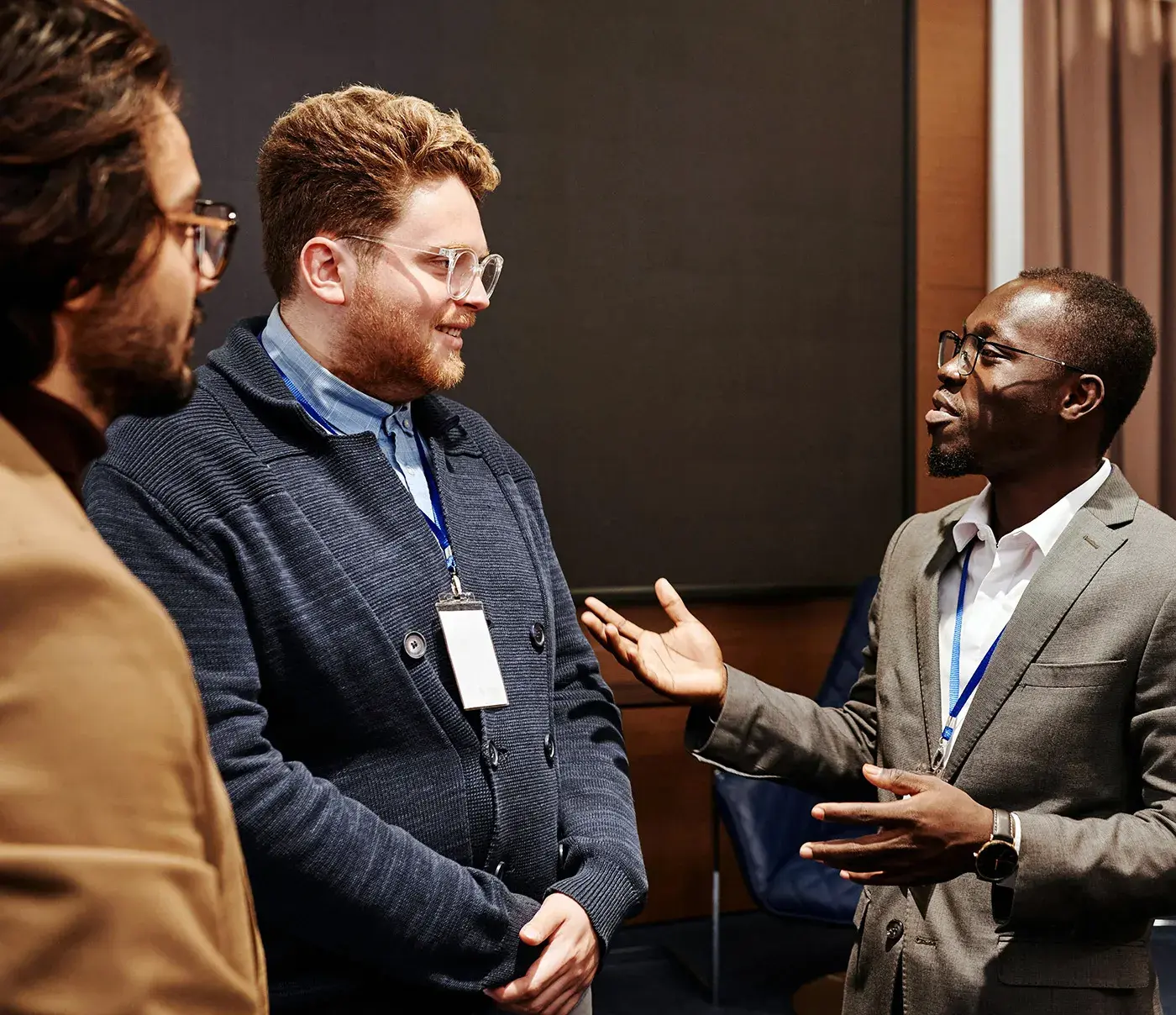 Startup team collaborating
